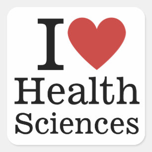 I ❤️ Liebe Gesundheitswissenschaften für Studieren Quadratischer Aufkleber