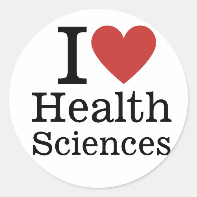I ❤️ Liebe Gesundheitswissenschaften für Studieren Runder Aufkleber (Vorderseite)