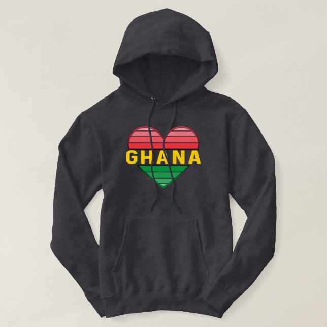I Liebe Ghana, Ghanaisches Herz Hoodie (Design vorne)