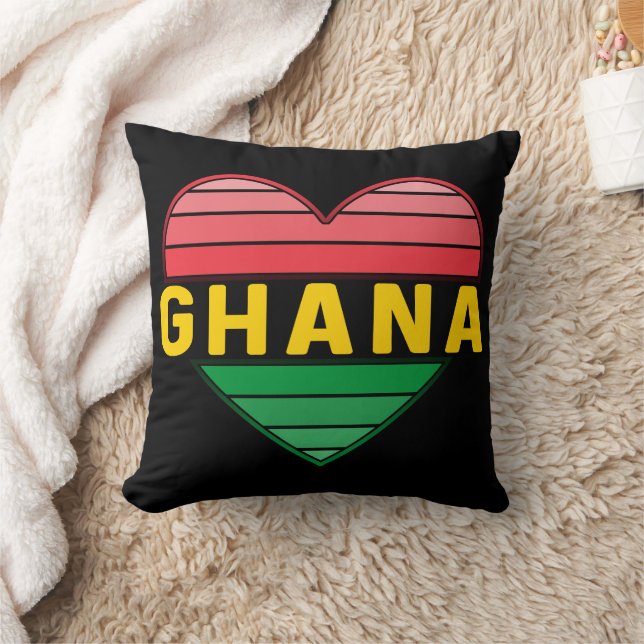 I Liebe Ghana, Ghanaisches Herz Kissen (Decke)