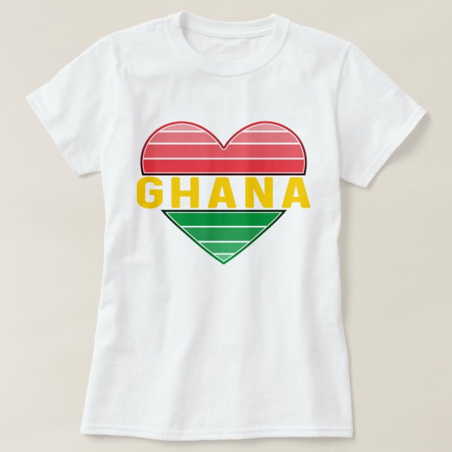 I Liebe Ghana, Ghanaisches Herz T-Shirt (Design vorne)