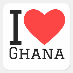 I Liebe ghana Quadratischer Aufkleber