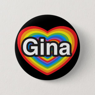 I Liebe Gina. Liebe I Sie Gina. Herz Button