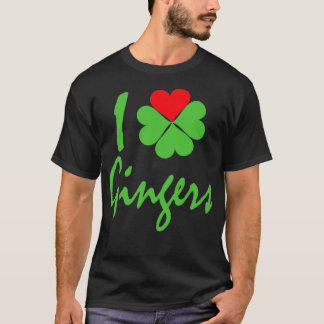 I Liebe Gingers I Kleeblatt Heart Gingers T-Shirt