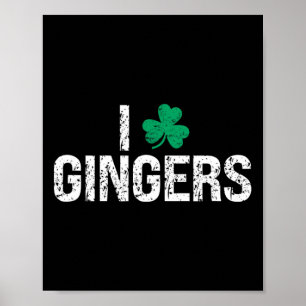 I Liebe Gingers Redhead Kleeblatt Clover St. Patri Poster
