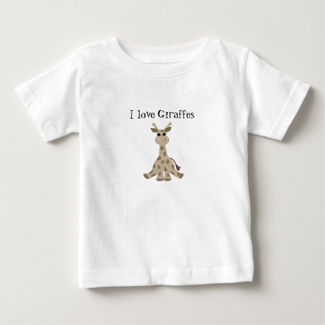 I Liebe Giraffen Baby T-shirt (Vorderseite)