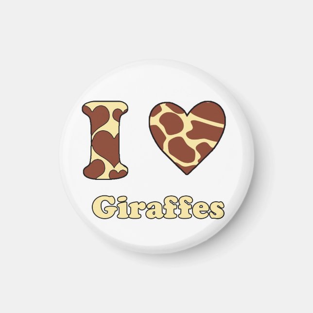 I Liebe Giraffen Magnet (Vorne)