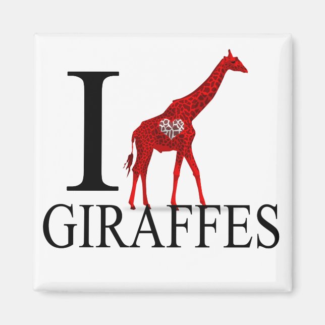 I Liebe Giraffen Magnete Magnet (Vorne)