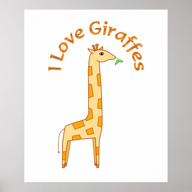 I Liebe Giraffen Poster (Vorne)
