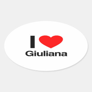 i Liebe giuliana Ovaler Aufkleber