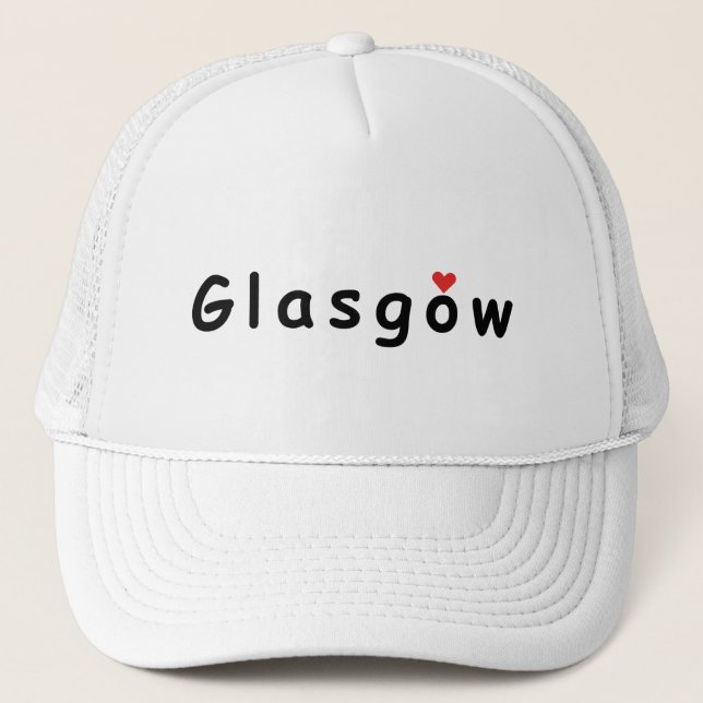 I Liebe Glasgow Truckerkappe (Vorderseite)
