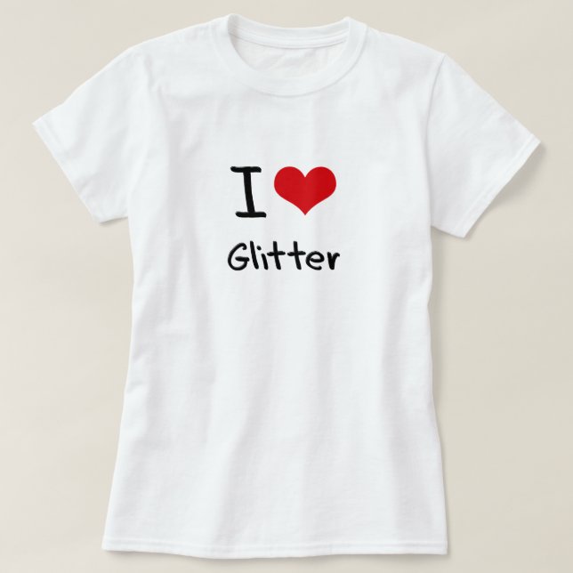 I Liebe-Glitzer T-Shirt (Design vorne)