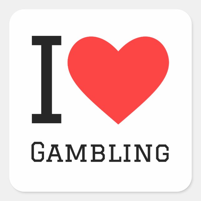 I Liebe Glücksspiele Quadratischer Aufkleber (Vorderseite)