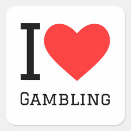 I Liebe Glücksspiele Quadratischer Aufkleber
