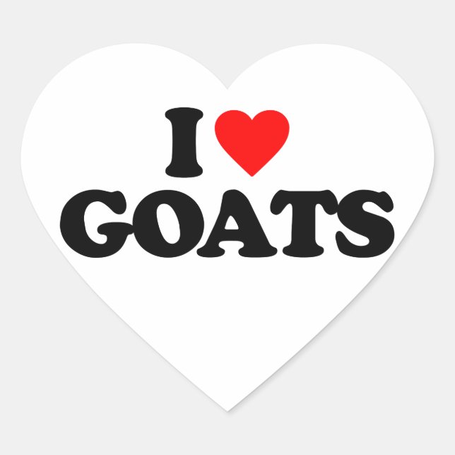 I LIEBE GOATS Herz-Aufkleber (Vorderseite)