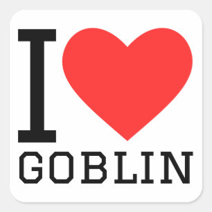 I Liebe Goblin Quadratischer Aufkleber