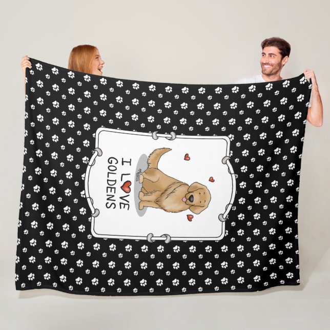 I Liebe Goldens I Liebe Golden Retrievers Niedlich Fleecedecke (Beispiel)