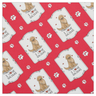 I Liebe Goldens - I Liebe Golden Retrievers Stoff
