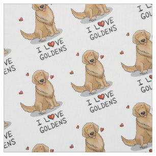 I Liebe Goldens - I Liebe Golden Retrievers Stoff