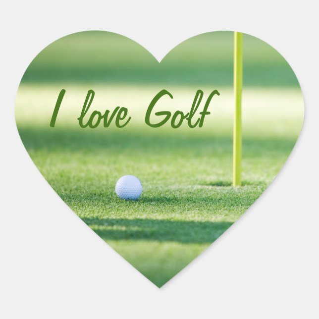 I Liebe Golf Aufkleber (Vorderseite)