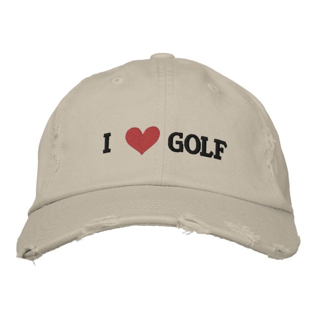 "I LIEBE GOLF" BASEBALL CAP BESTICKTE BASEBALLKAPPE (Vorderseite)
