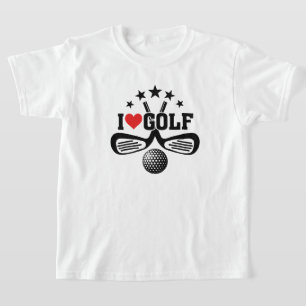 I Liebe Golf, Crossed Golf Clubs und Golf Ball T-Shirt