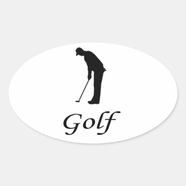 I Liebe Golf Ovaler Aufkleber (Vorderseite)