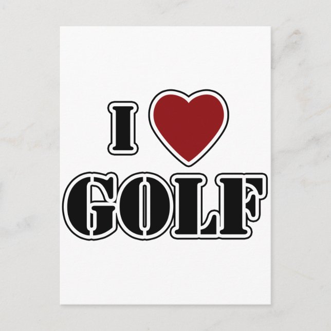 I Liebe Golf Postkarte (Vorderseite)
