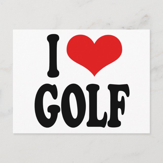 I Liebe Golf Postkarte (Vorderseite)