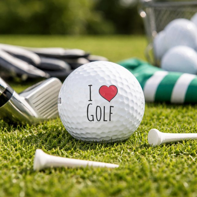 I Liebe Golf Rotes Herz Golfball (Von Creator hochgeladen)