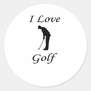 I Liebe Golf Runder Aufkleber