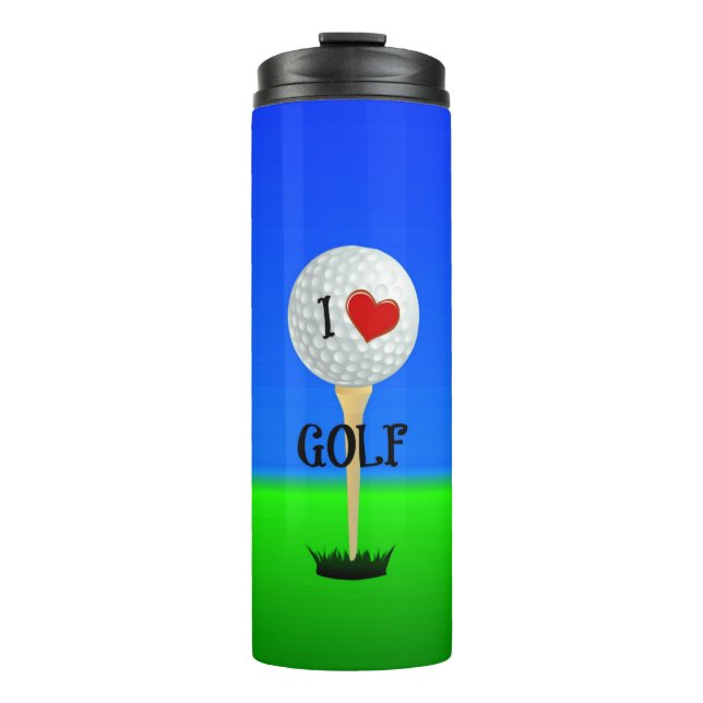 I Liebe Golf Thermosbecher (Vorderseite)