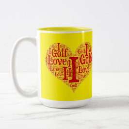 I Liebe Golf - Zwei-Tonen-Kaffee-Tasse Zweifarbige Tasse