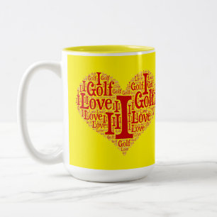 I Liebe Golf - Zwei-Tonen-Kaffee-Tasse Zweifarbige Tasse