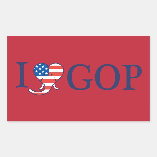 "I Liebe GOP" Rectangle Stickers (Vorderseite)