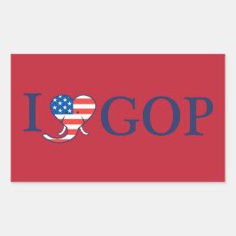 "I Liebe GOP" Rectangle Stickers