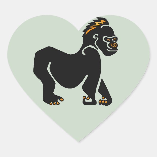 I Liebe GORILLAS - Ape - Primat - afrikanische wil Herz-Aufkleber (Vorderseite)
