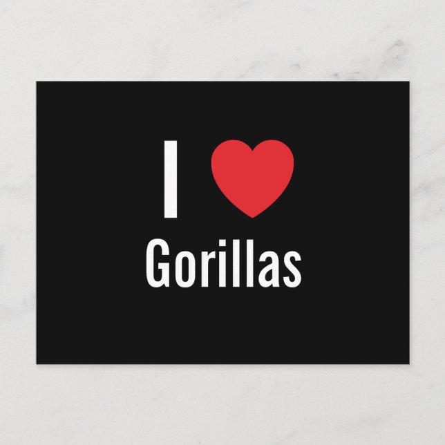 I Liebe Gorillas Postkarte (Vorderseite)