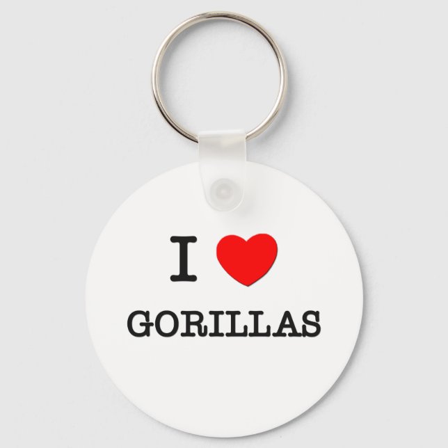 I Liebe GORILLAS Schlüsselanhänger (Vorderseite)
