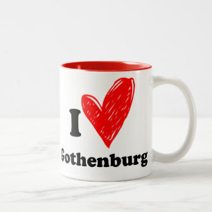 I Liebe Göteborg Zweifarbige Tasse