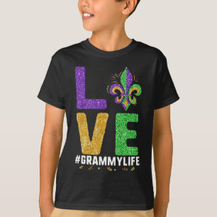 I Liebe Grammy Life Mardi Gras Grammylife Fleur De T-Shirt