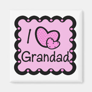 I Liebe Grandad Niedlicher T - Shirt Magnet