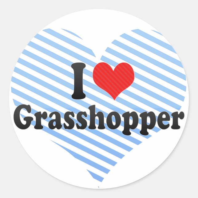 I Liebe Grasshopper Runder Aufkleber (Vorderseite)