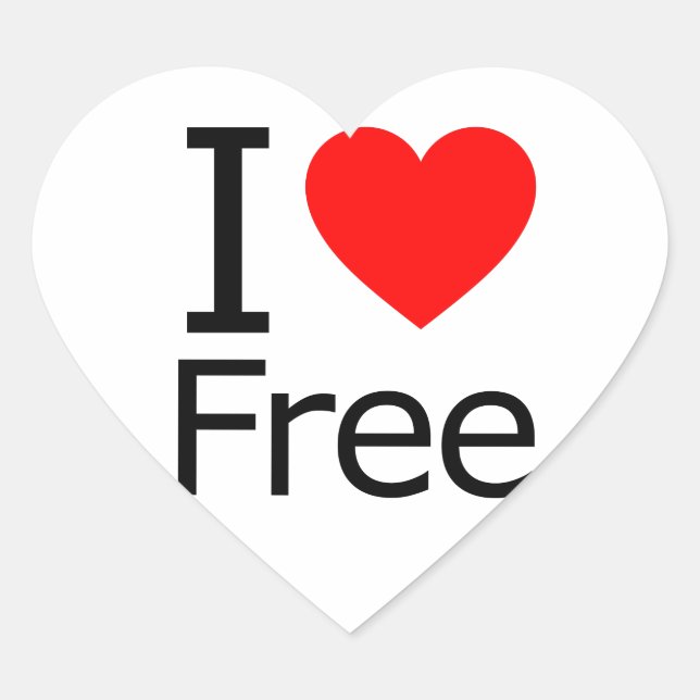 I Liebe gratis Herz-Aufkleber (Vorderseite)