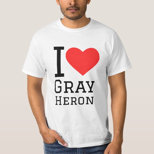 I Liebe Grauheron T-Shirt (Vorderseite)