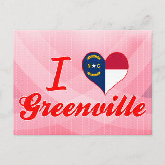 I Liebe Greenville, North Carolina Postkarte