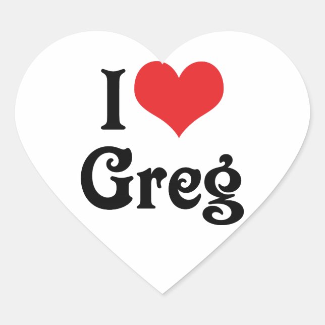 I Liebe Greg Herz-Aufkleber (Vorderseite)