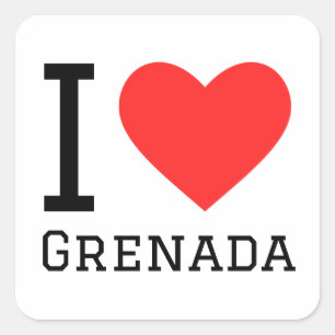 I Liebe Grenada Quadratischer Aufkleber