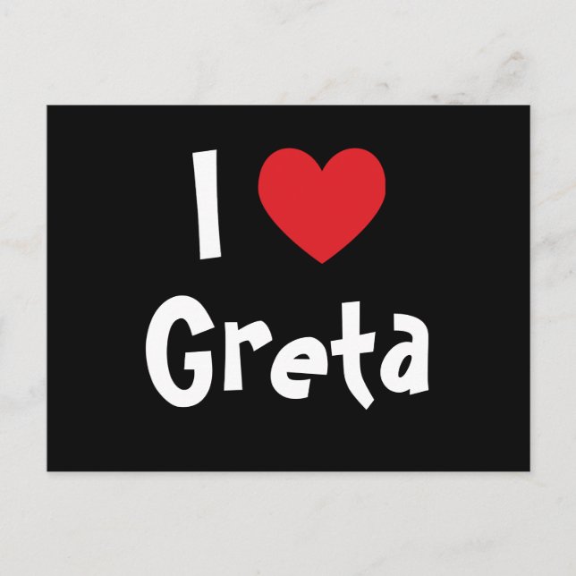 I Liebe Greta Postkarte (Vorderseite)