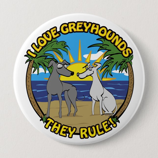 I LIEBE GREYHOUNDS SIE REGEL BUTTON (Vorderseite)